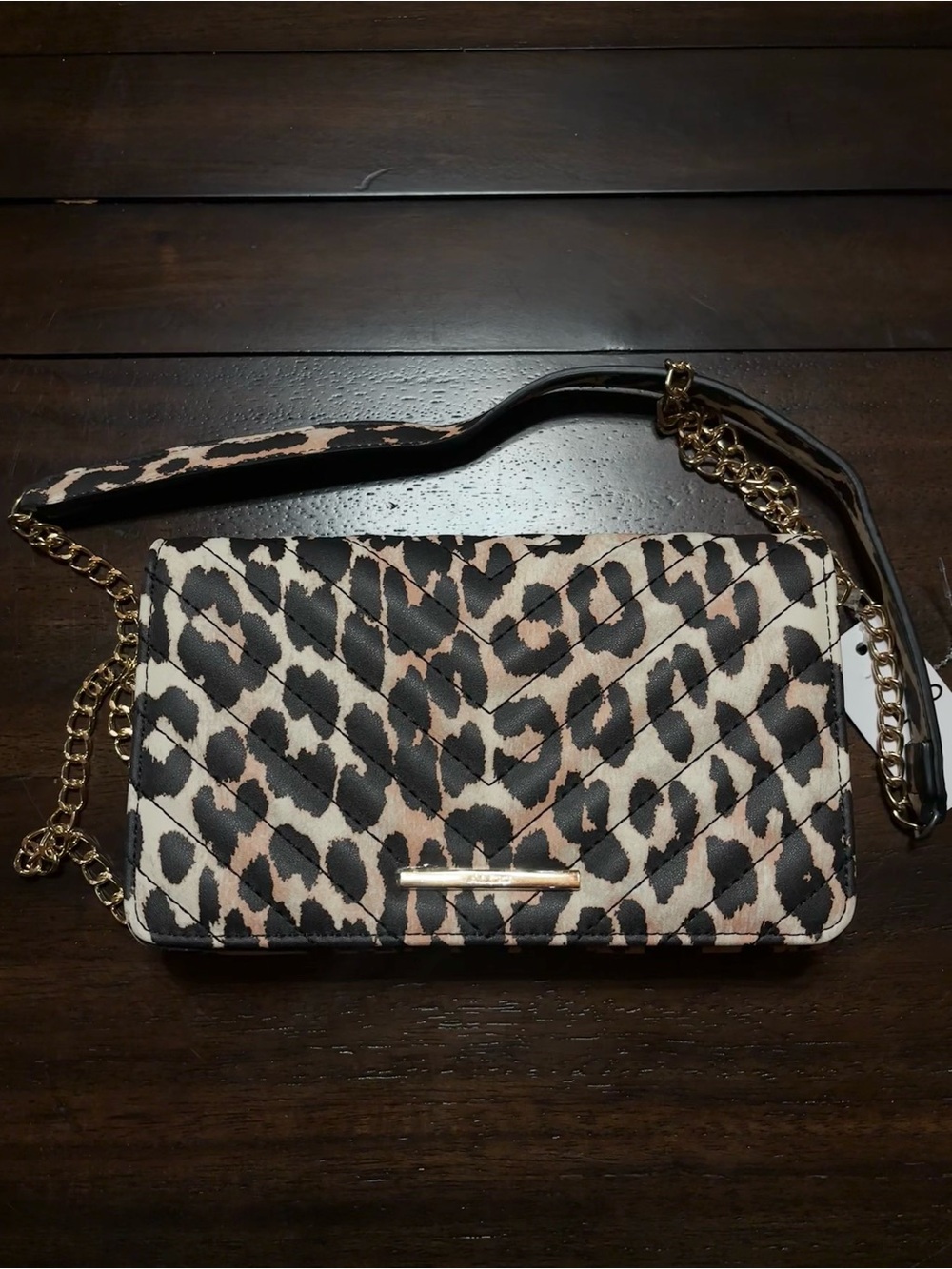 Leopard Print Quilted Crossbody Bag with Gold Chain ALDO